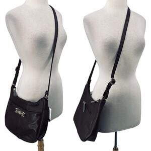 Giani Bernini Genuine Leather Crossbody Shoulder Bag Horsebit Brown NEW